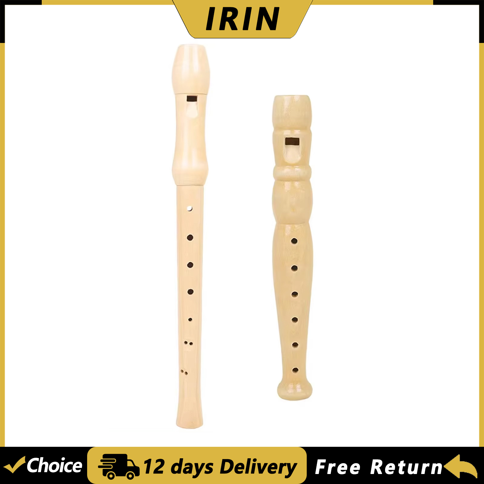Musical Instrument Harmonium - IRIN 6/8 Hole Recorder Warna Kayu